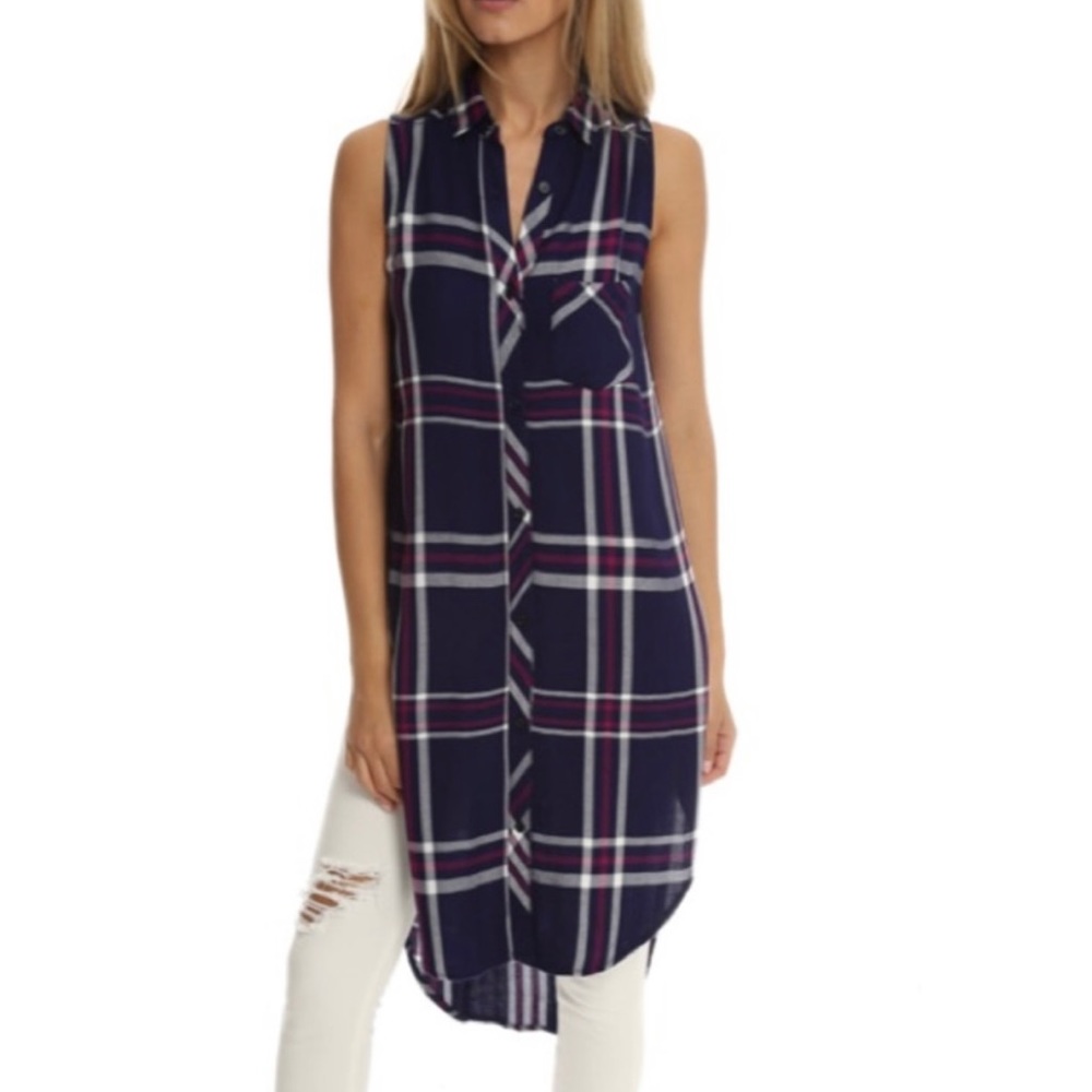 Rails Long button down tank